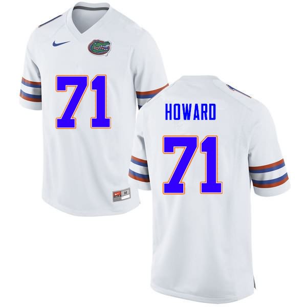 Men's NCAA Florida Gators Chris Howard #71 Stitched Authentic Nike White College Football Jersey TEA5865RF